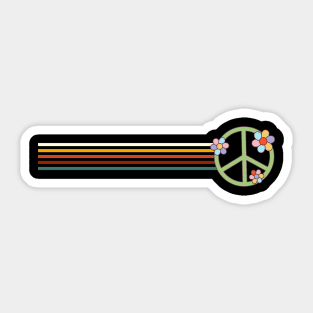 Peace Flower Retro Hippie Sticker